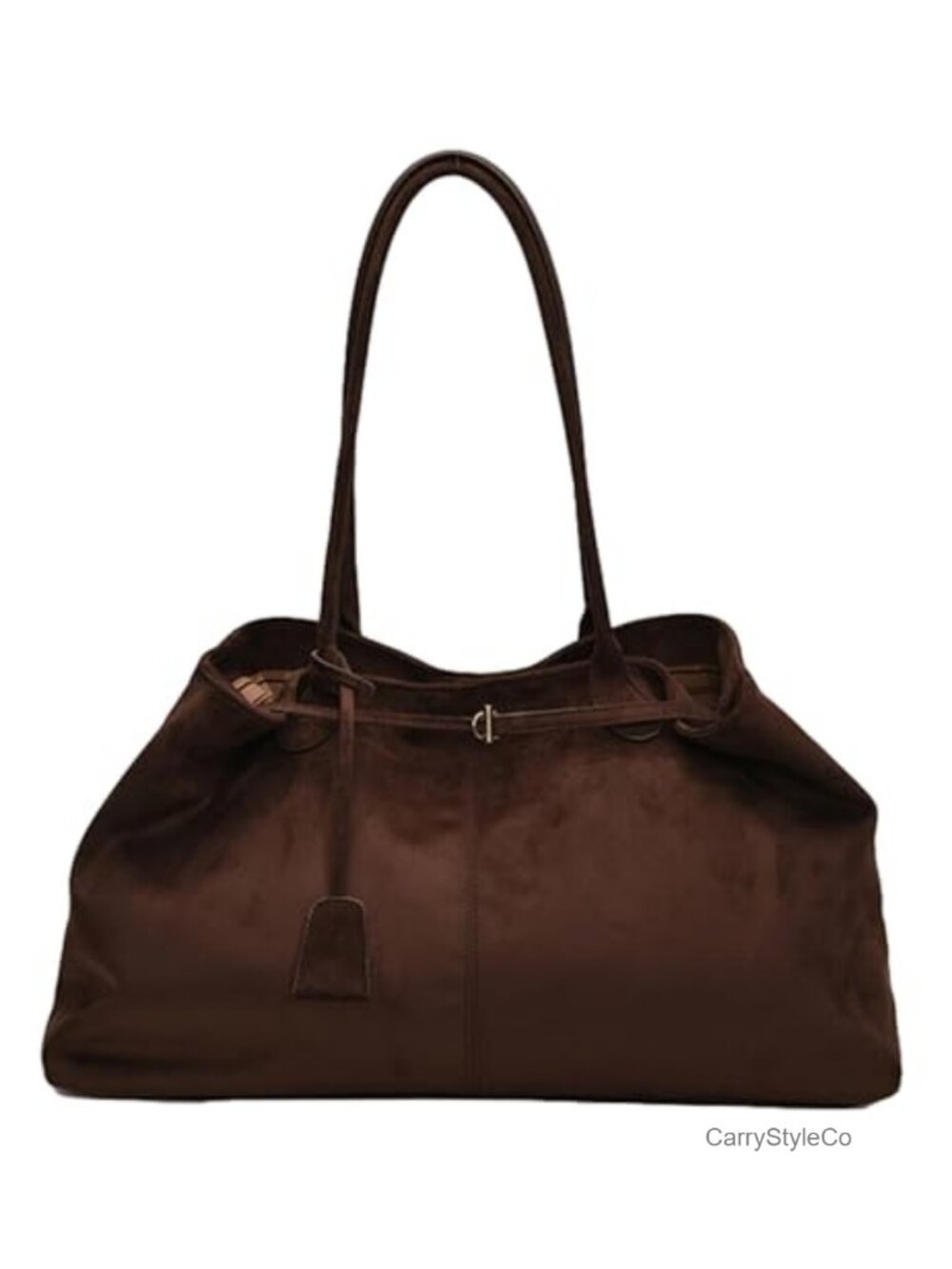 Suede Slouchy Shoulder Bag Large Capacity Tote Commuter Handbag